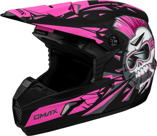 YOUTH MX-46Y UNSTABLE HELMET MATTE BLACK/PINK YL D3466172 image 1