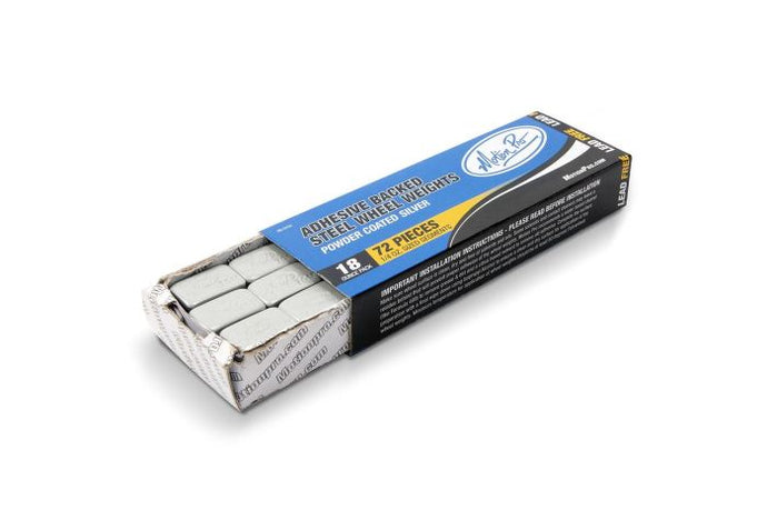 WHEEL WEIGHTS, STEEL, SILVER, 18OZ PACK, 72-1/4OZ SEGMENTS