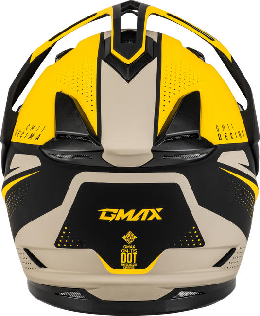 GM-11 DECIMA HELMET MATTE BLACK/YELLOW/GREY MD A11161225 image 2