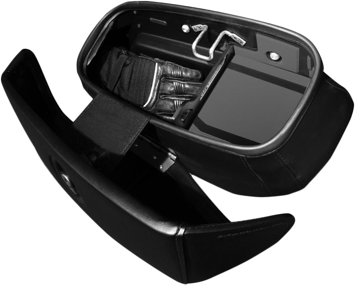 Load image into Gallery viewer, 18-Up HD SADDLE BAG SHELF SET HERITAGE CLASSIC CHARCOAL HSL-1032-SBSH-HD-BB image 1
