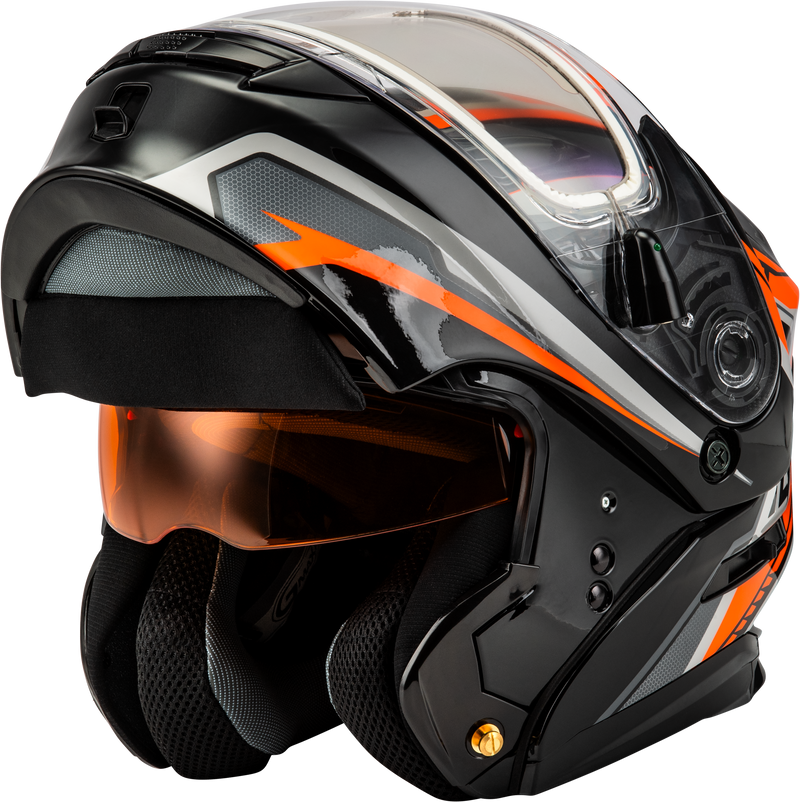 Load image into Gallery viewer, MD-01S TRANSISTOR SNOW HELMET W ELECTRIC SHLD ORANGE/BLK 3X M40139289 image 5
