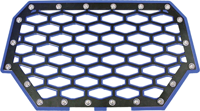 2-PANEL FRONT GRILL (BLACK/BLUE) RZR-FG2-BL image 1