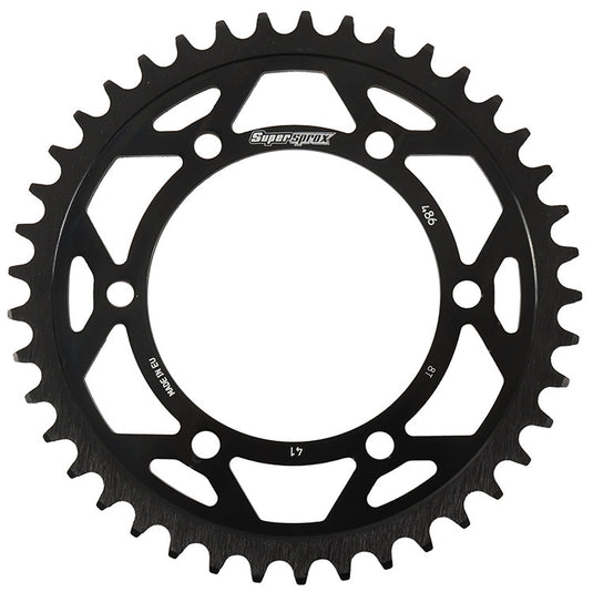 REAR EDGE SPROCKET STEEL 41T-520 BLK HON/KAW/SUZ/YAM RFA-486-41-BLK image 1