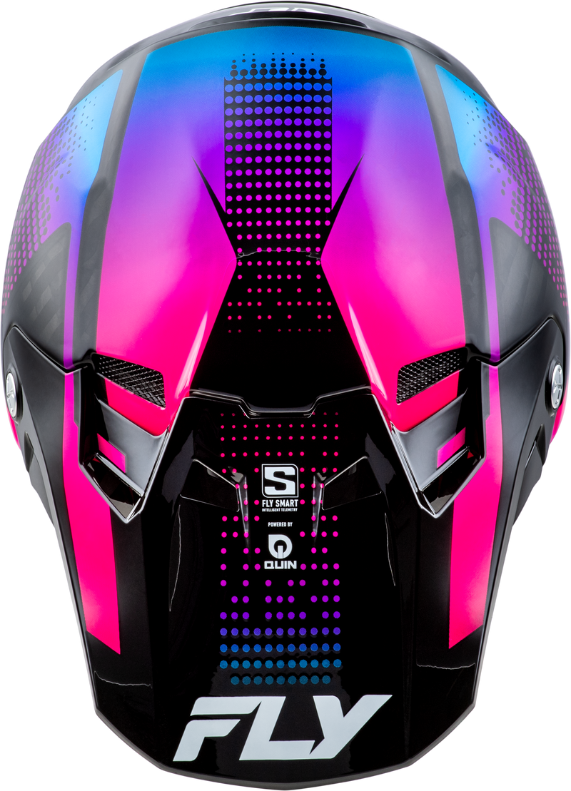 Load image into Gallery viewer, YTH FORMULA S CARBON PROTOCOL HELMET BLK CARBON/BLUE/PINK YL 73-4467YL image 3
