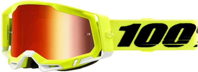 RACECRAFT 2 GOGGLE YELLOW MIRROR RED LENS 50010-00004 image 1