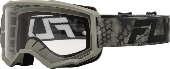 FOCUS SE KRYPTEK GOGGLE MOSS GREY/BLACK W/ CLEAR LENS 37-51159 image 1