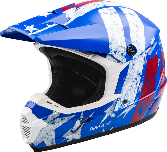 YOUTH MX-46Y PATRIOT OFF-ROAD HELMET RED/WHITE/BLUE YL D3466042 image 1