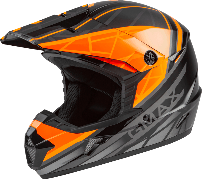 YOUTH MX-46Y OFF-ROAD MEGA HELMET BLACK/ORANGE/SILVER YS D3462490 image 1