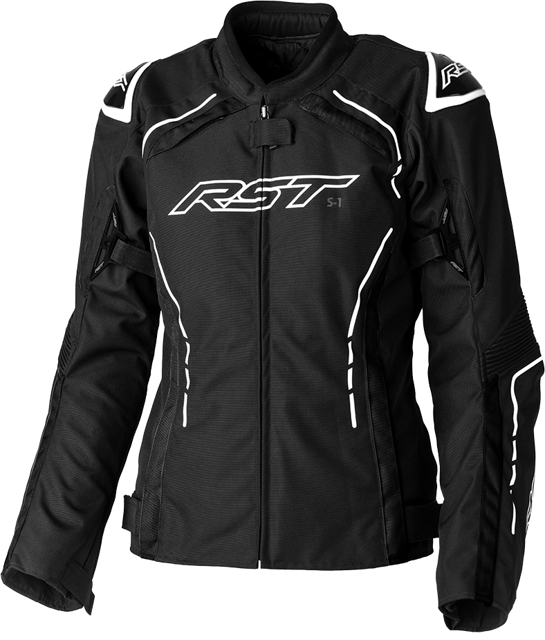 Load image into Gallery viewer, LADIES S1 CE JACKET BLACK/WHITE TEXTILE 2XL 103056WHI-18 image 1
