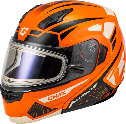 MD-04S SECTOR SNOW HELMET W/ ELECTRIC SHIELD ORANGE/BLK MD M4043285 image 1