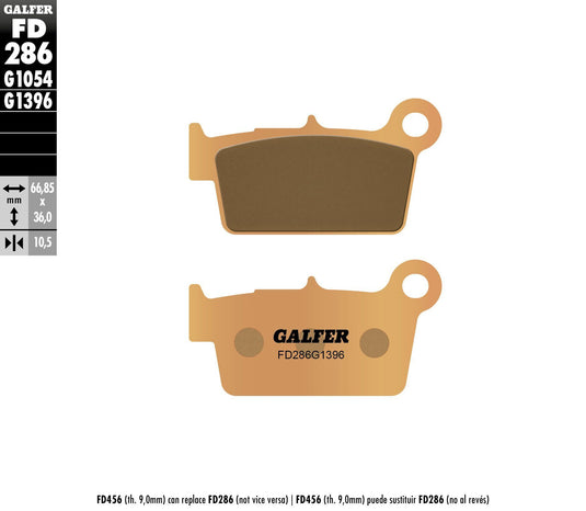 BRAKE PADS SINTERED FD286G1396 FD286G1396 image 1