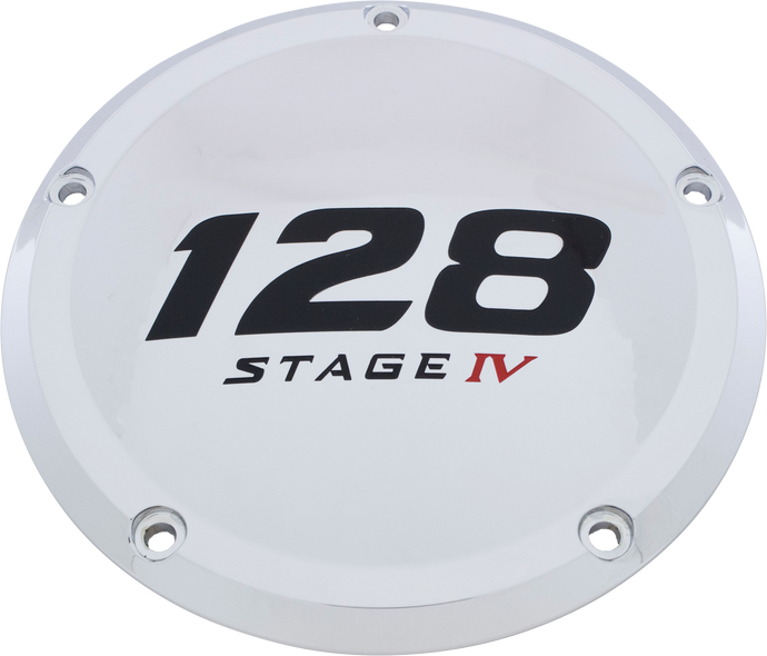 7   M8 FLT/FLH DERBY COVER 128 STAGE IV CHROME 128-05-46 image 1