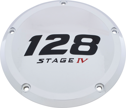 7   M8 FLT/FLH DERBY COVER 128 STAGE IV CHROME 128-05-46 image 1