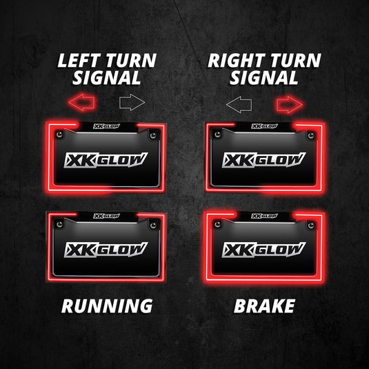 LICENSE PLATE FRAME LIGHT WITH TURN SIGNAL BLACK XK034018-B image 2