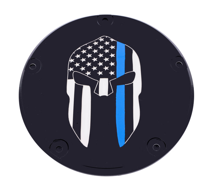 6   M8 SOFTAIL DERBY COVER SPARTA BLUE LINE BLACK LE02-67BG image 1