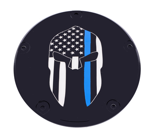 6   M8 SOFTAIL DERBY COVER SPARTA BLUE LINE BLACK LE02-67BG image 1