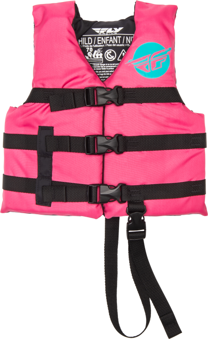 CHILD FLOTATION VEST NEON PINK/TEAL 221-30320 image 1