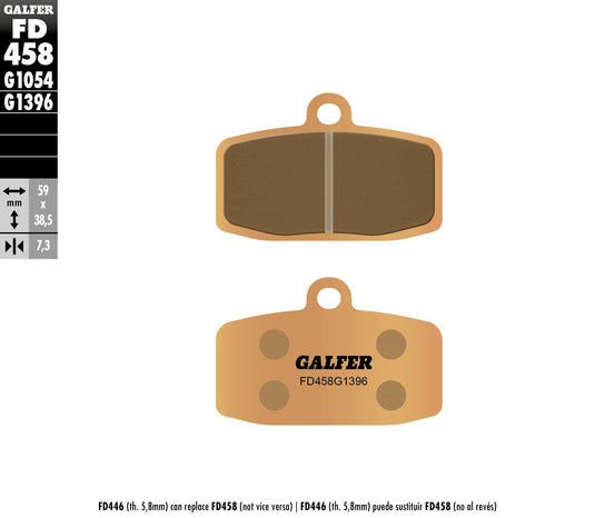 BRAKE PADS SINTERED FD458G1396 FD458G1396 image 1