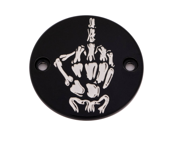 M8 TIMER COVER BONE FINGER BLACK SKUL24-63BG image 1