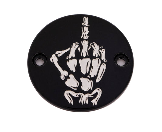 M8 TIMER COVER BONE FINGER BLACK SKUL24-63BG image 1