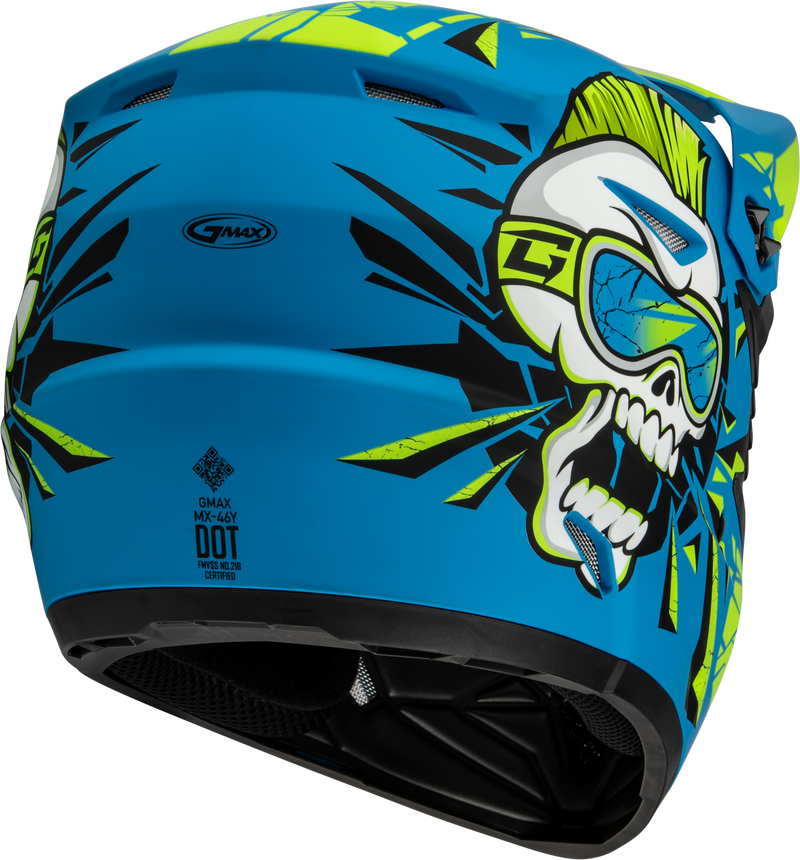 Load image into Gallery viewer, YOUTH MX-46Y UNSTABLE HELMET MATTE BLUE/GREEN YS D3465180 image 4
