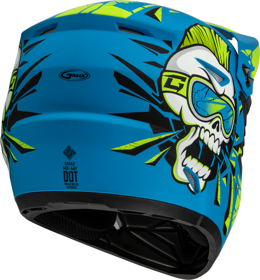 YOUTH MX-46Y UNSTABLE HELMET MATTE BLUE/GREEN YS D3465180 image 4