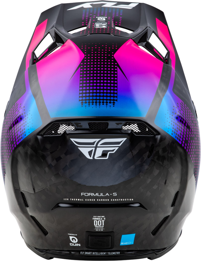 Load image into Gallery viewer, YTH FORMULA S CARBON PROTOCOL HELMET BLK CARBON/BLUE/PINK YL 73-4467YL image 2
