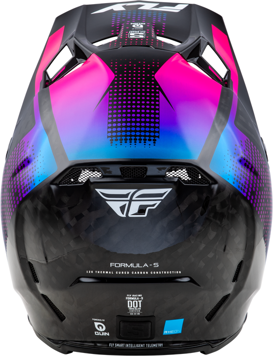 YTH FORMULA S CARBON PROTOCOL HELMET BLK CARBON/BLUE/PINK YL 73-4467YL image 2