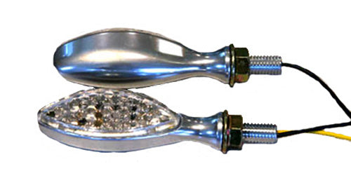LED ULTRA MINI-MARKER LIGHTS, OVAL, BRUSHED CHROME (15 LEDS)