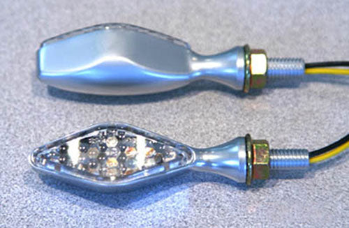 LED ULTRA MINI-MARKER LIGHTS, DIAMOND W/EYELID, BRUSHED CHRM (