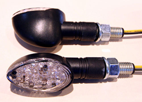 LED ULTRA MINI-MARKER LIGHTS, OVAL, BLK, LONG STEM (15 LEDS)