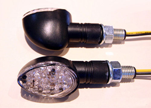 LED ULTRA MINI-MARKER LIGHTS, TRIANGLE W/AMBER TIP, CHROME, LO