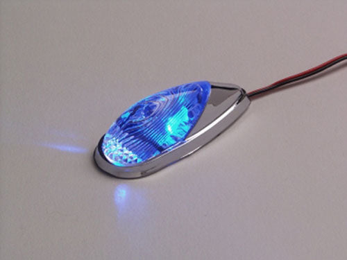 LED MARKER LIGHTS, MINI-FLUSH MT. CHROME BODY, BLUE (1 LED)