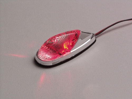 LED MARKER LIGHTS, MINI-FLUSH MT. CHROME BODY, RED (1 LED) W/B