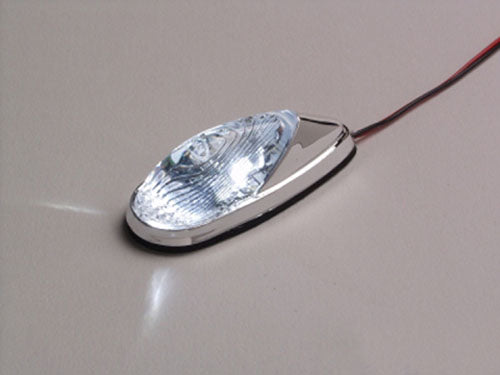 LED MARKER LIGHTS, MINI-FLUSH MT. CHROME BODY, WHT/CLR (1 LED)