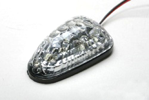 LED MINI-MARKER LIGHT, TRIANGLE, BLACK, WHT/CLR (6 LEDS)