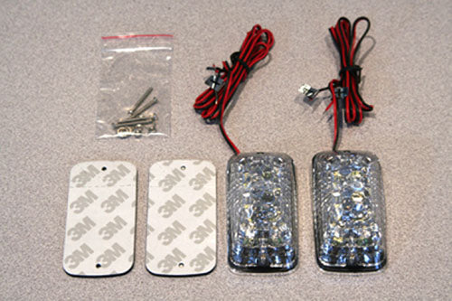 LED MINI-MARKER LIGHT, RECTANGLE, CHROME, AMBER