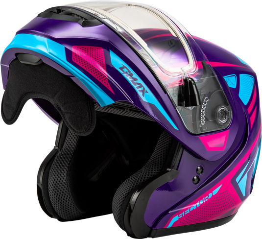 MD-04S SECTOR SNOW HELMET W/ ELECTRIC SHIELD VIOLET/PINK LG M4043986 image 3