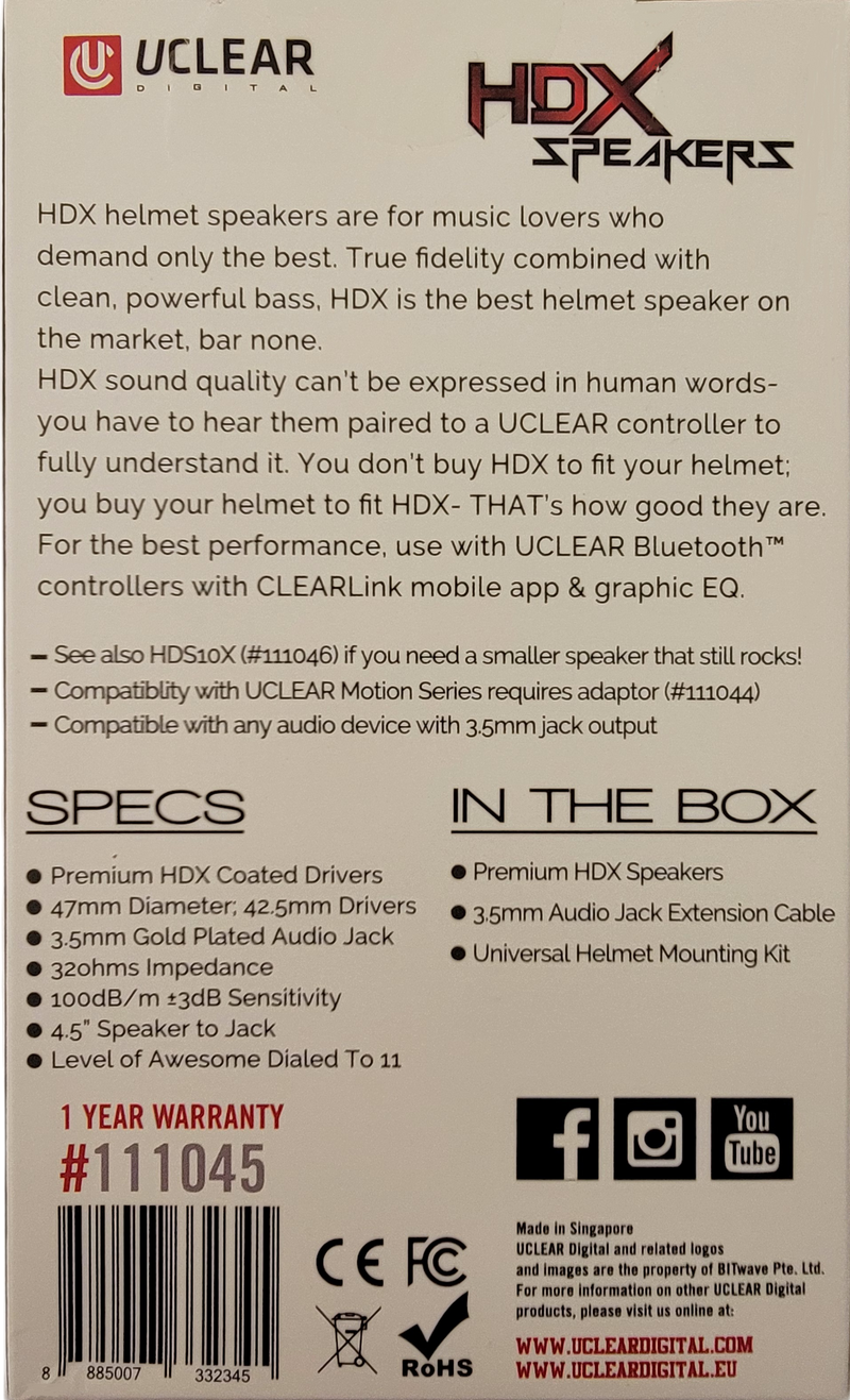 Load image into Gallery viewer, HDX HELMET SPEAKERS 47MM DIAMETER  3.5MM JACK 111045 image 2
