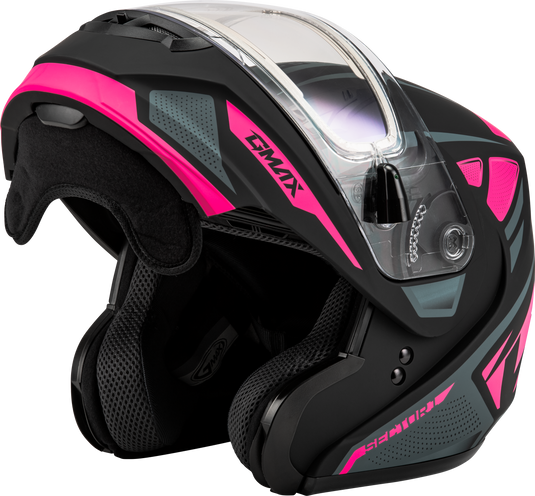 MD-04S SECTOR SNOW HELMET W/ ELEC SHIELD MATTE BLACK/PINK 2 M4043178 image 3