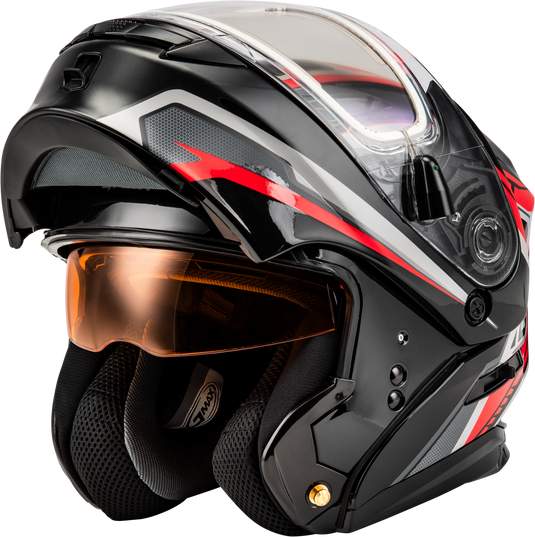 MD-01S TRANSISTOR SNOW HELMET W ELECTRIC SHIELD BLACK/RED XL M40139157 image 5