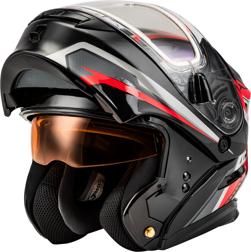 Load image into Gallery viewer, MD-01S TRANSISTOR SNOW HELMET W ELECTRIC SHIELD BLACK/RED MD M40139155 image 5
