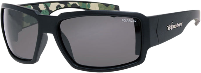 BOOGIE BOMB POLARIZED EYEWEAR MATTE BLACK W/SMOKE LENS BG111-CAMO image 1