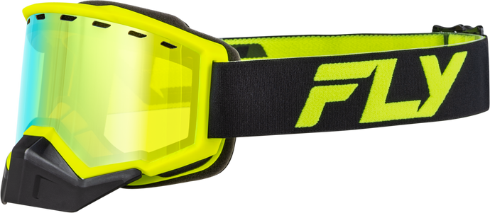 FOCUS SNOW GOGGLE BLACK/HI-VIS W/ GOLD MIRROR/YELLOW LENS FLB-24F8 image 1