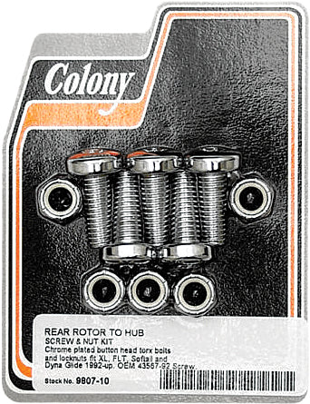 BRAKE ROTOR HARDWARE REAR TORX SCREW KIT 9807-10 image 1