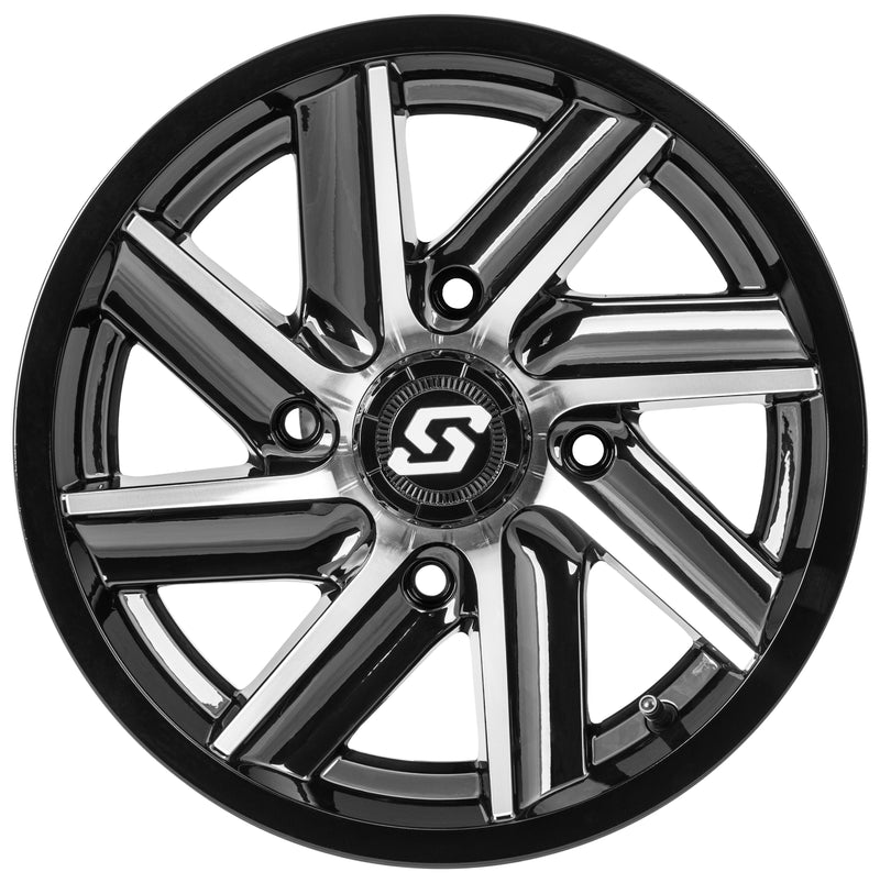 Load image into Gallery viewer, CHOPPER WHEEL 14X7 4/137 5+2 (+10MM) BLK/MACHINED A85M-47037-52S image 2
