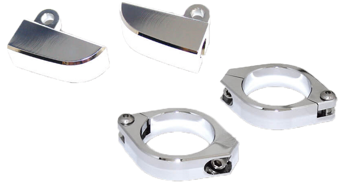 TURN SIGNAL HOLDER SET M8 38-41MM CHROME 220-216405 image 1