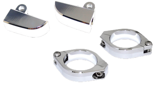 TURN SIGNAL HOLDER SET M8 38-41MM CHROME 220-216405 image 1