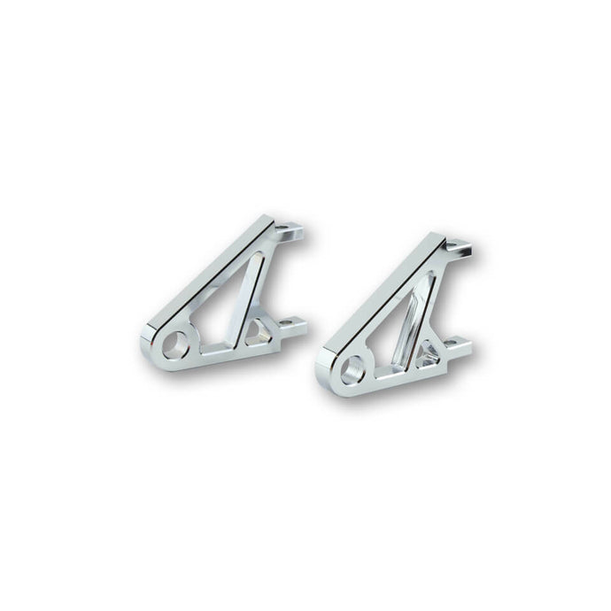 CNC HEADLIGHT BRACKET EXTRA SHORT PAIR CHROME 220-817 image 1