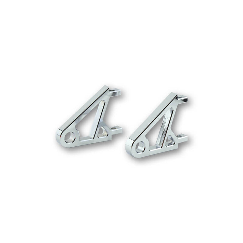 Load image into Gallery viewer, CNC HEADLIGHT BRACKET EXTRA SHORT PAIR CHROME 220-817 image 1
